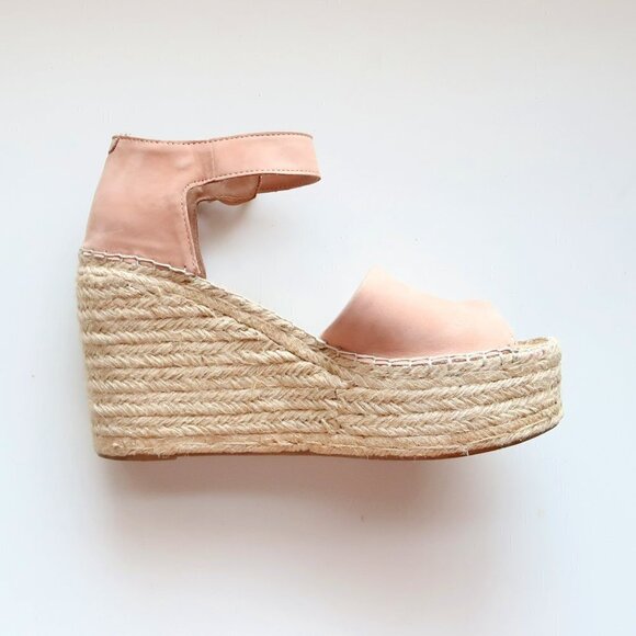 Marc Fisher Alida Pale Pink Platform Espadrille Ankle Strap Sandals Summer Shoes - Picture 4 of 15